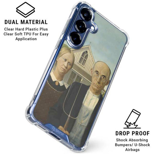 Grant Wood American Gothic Galaxy S25 Clear Case